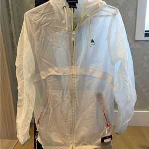Burton White Windbreaker Jacket with Hood